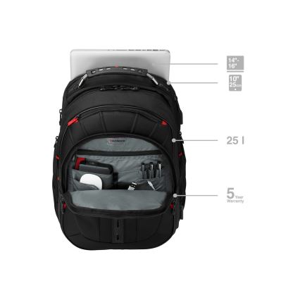 Wenger - Plecak na laptop 25 l 16" z kieszenią na tablet 10" Pegasus Deluxe czarny