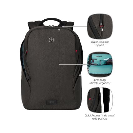 Wenger - Plecak na notebook 21 l 16" z kieszenią na tablet 10" MX Light czarny