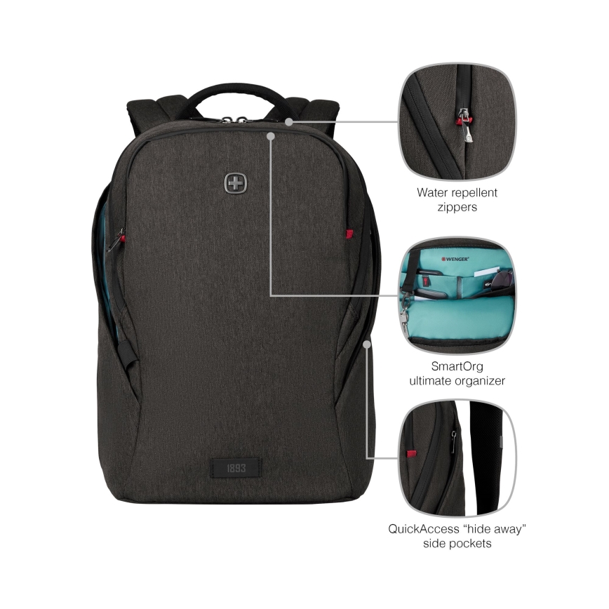 Wenger - Plecak na notebook 21 l 16" z kieszenią na tablet 10" MX Light czarny