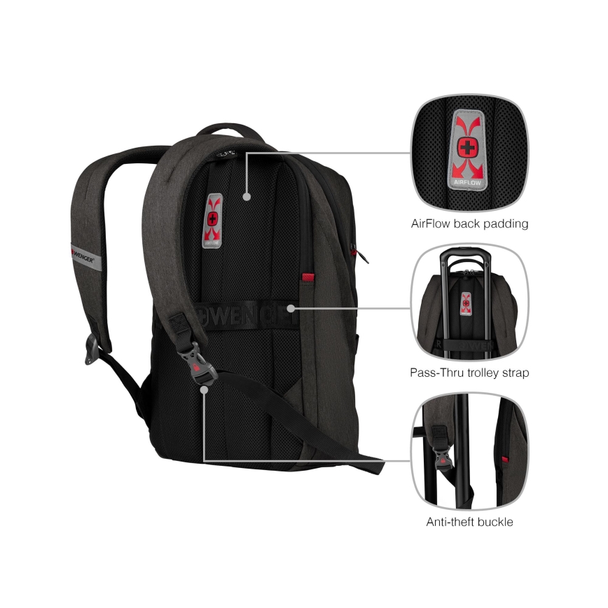 Wenger - Plecak na notebook 21 l 16" z kieszenią na tablet 10" MX Light czarny