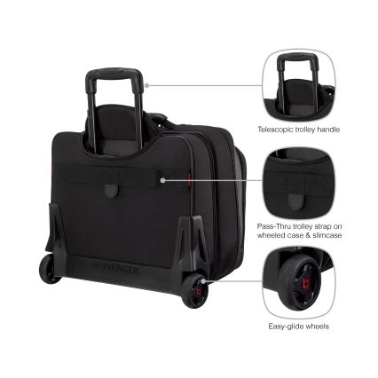 Wenger - Walizka podróżna na kółkach 23 l 17" + torba na laptopa 15,4" Potomac czarne