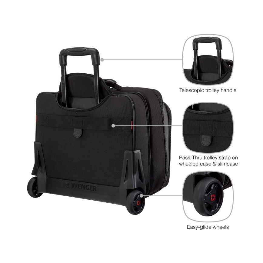 Wenger - Walizka podróżna na kółkach 23 l 17" + torba na laptopa 15,4" Potomac czarne