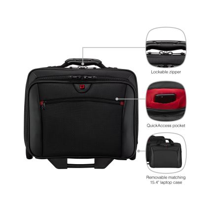Wenger - Walizka podróżna na kółkach 23 l 17" + torba na laptopa 15,4" Potomac czarne