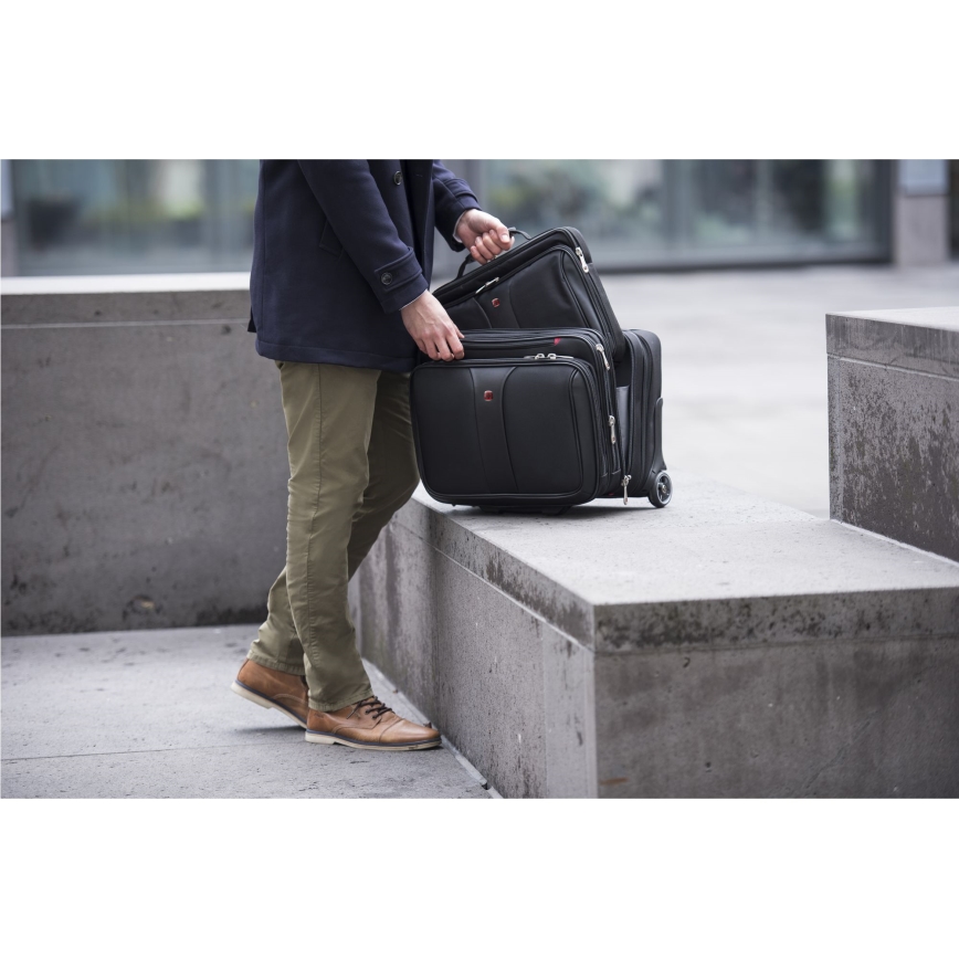 Wenger - Walizka podróżna na kółkach 25 l 17" + torba na laptopa 15,6" Patriot czarne