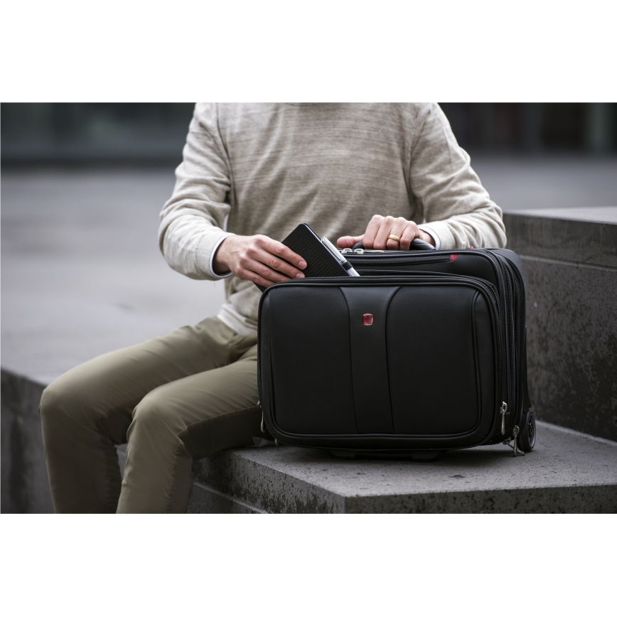 Wenger - Walizka podróżna na kółkach 25 l 17" + torba na laptopa 15,6" Patriot czarne