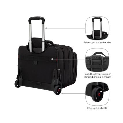 Wenger - Walizka podróżna na kółkach 25 l 17" + torba na laptopa 15,6" Patriot czarne