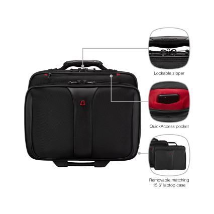 Wenger - Walizka podróżna na kółkach 25 l 17" + torba na laptopa 15,6" Patriot czarne