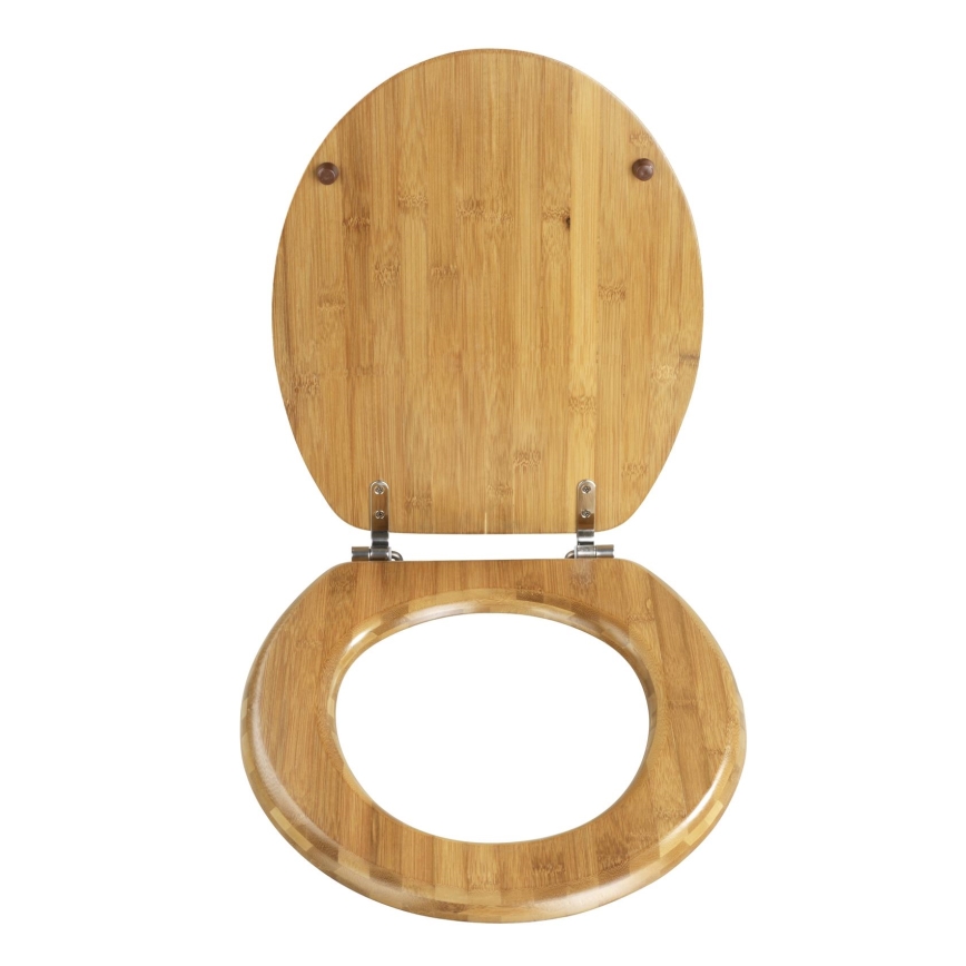 WENKO 144726100 - Deska sedesowa BAMBOO 34x41 cm brązowa/srebrna