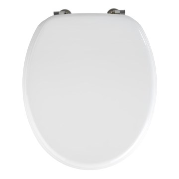 WENKO 154008100-WC deska sedesowa VALENCIA 43x36 cm biała/srebrna