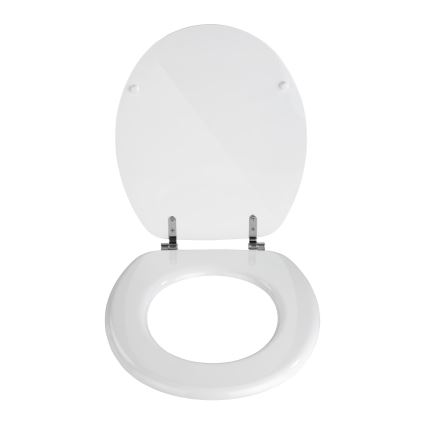 WENKO 154008100-WC deska sedesowa VALENCIA 43x36 cm biała/srebrna