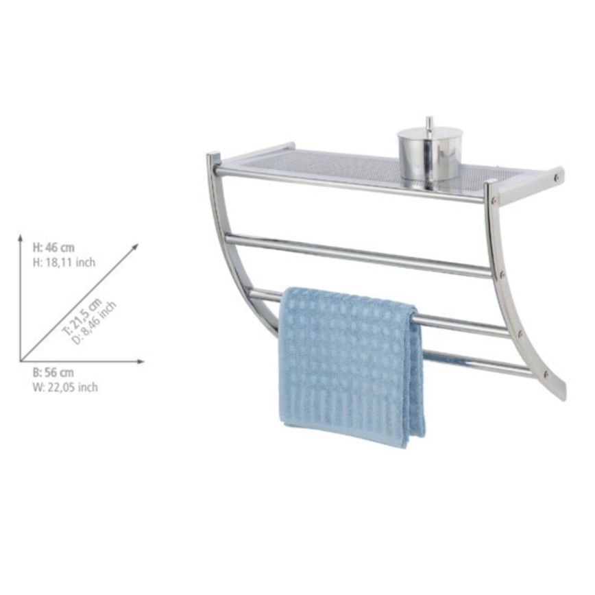 WENKO 15578100 - Stojak na ręczniki PESCARA 56x46 cm chrom błyszczący