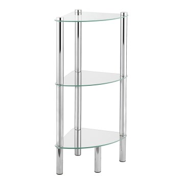 WENKO 15850100 - Półka YAGO 30x74 cm, stal nierdzewna/srebrna/przezroczysta