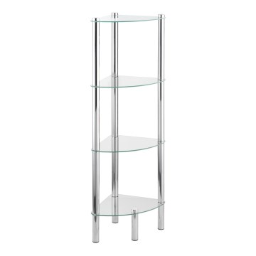 WENKO 15852100 - Regał YAGO 30x104 cm stal nierdzewna/srebrny/przezroczysty