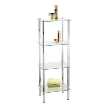 WENKO 15853100 - Regał YAGO 40x104 cm stal nierdzewna/srebrny/przezroczysty
