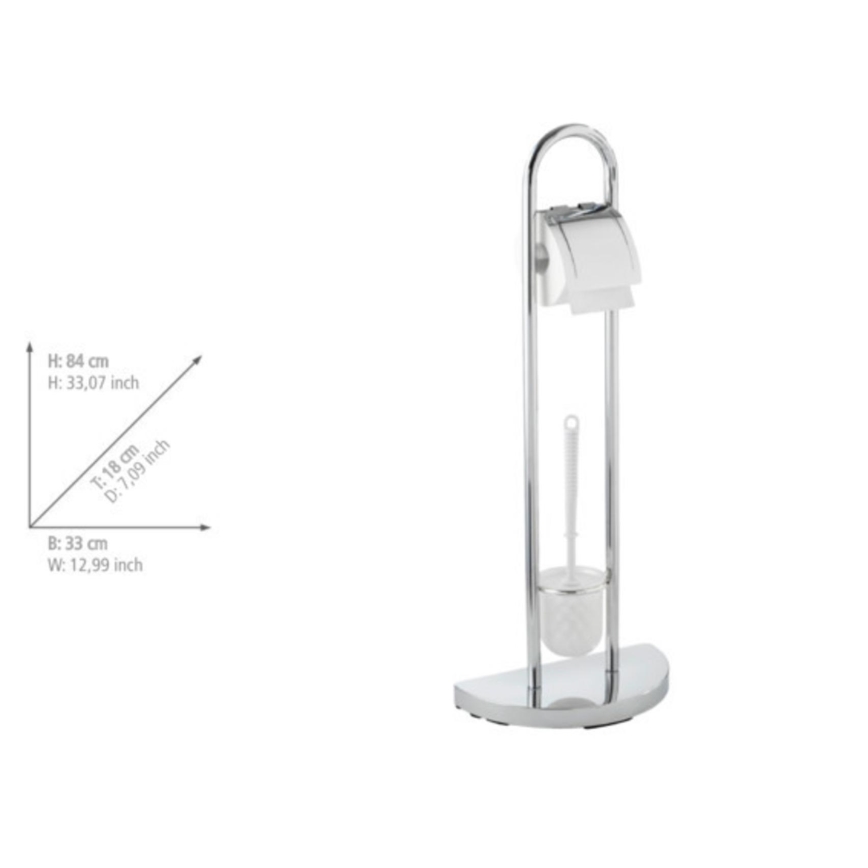WENKO 16608100 - Szczotka WC COSENZA 33x84 cm chrom połysk/satyna
