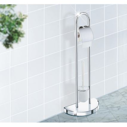 WENKO 16608100 - Szczotka WC COSENZA 33x84 cm chrom połysk/satyna