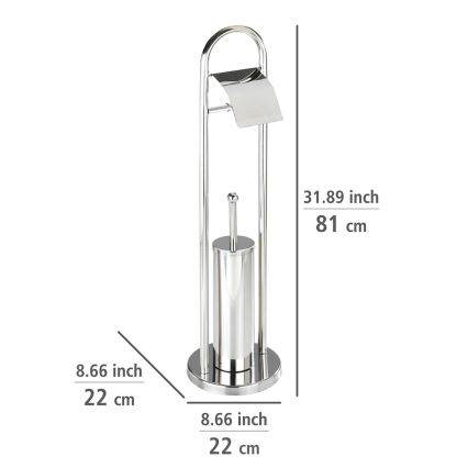WENKO 16993100 - Zestaw WC VASTO 22x81 cm stal nierdzewna/srebrny