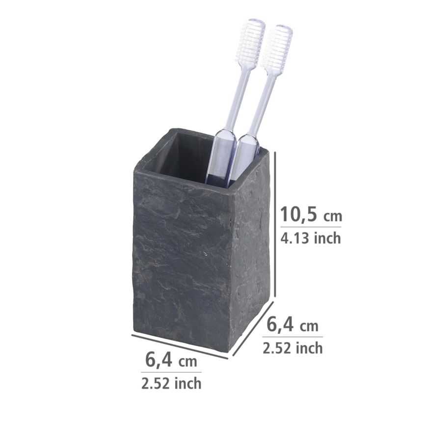 WENKO 17920100 - Kubek łazienkowy SLATE ROCK 6,4x10,5 cm antracyt