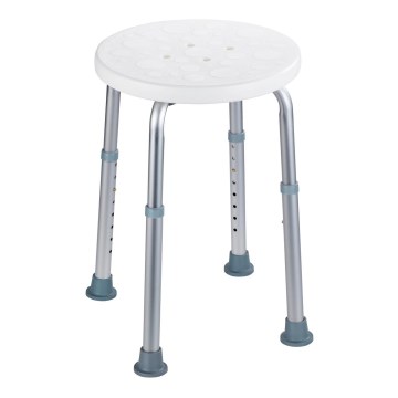 WENKO 1792921100-Stołek SECURA 45,5x45,5 cm biały/srebrny/szary
