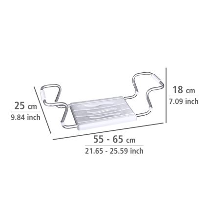 WENKO 17930100-Siedzisko do wanny SECURA 26x18 cm białe/srebrne