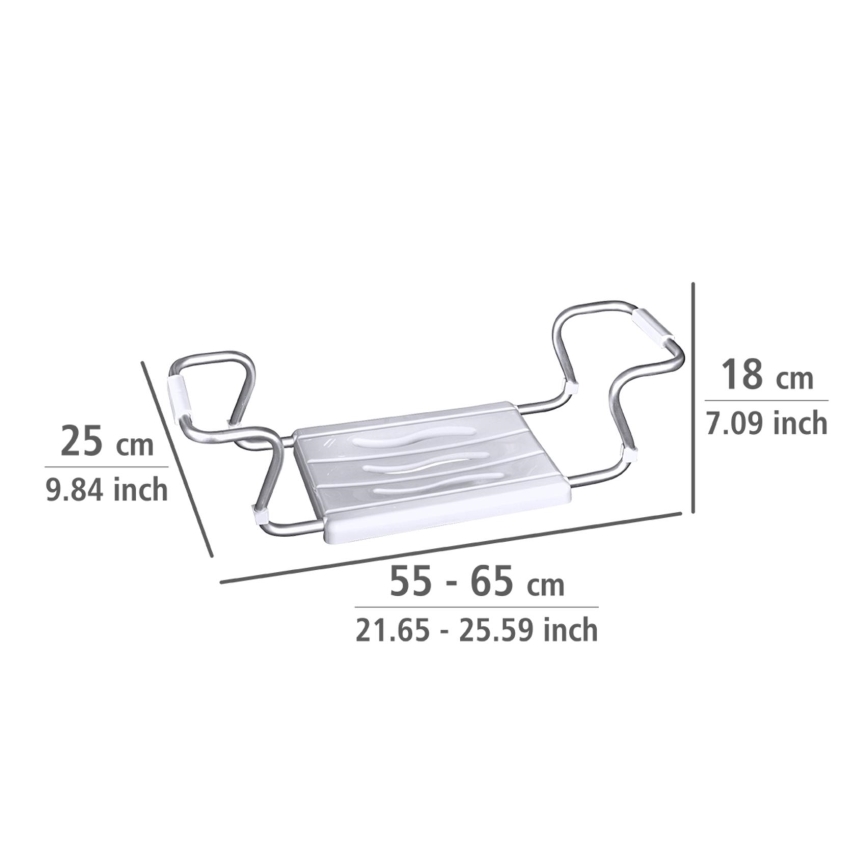WENKO 17930100-Siedzisko do wanny SECURA 26x18 cm białe/srebrne