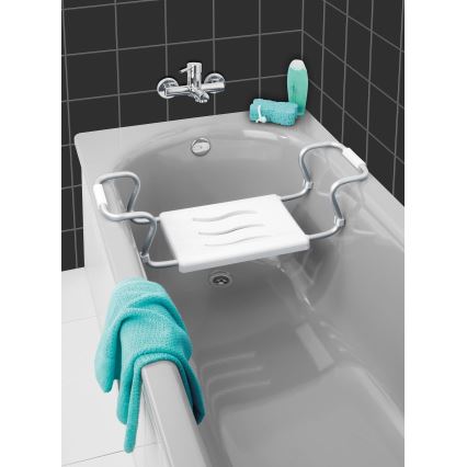 WENKO 17930100-Siedzisko do wanny SECURA 26x18 cm białe/srebrne