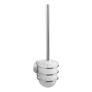 WENKO 18768100 - zestaw WC TURBO-LOC OKRĄGŁY STALOWY 10x37,5 cm połysk. chrom/biały