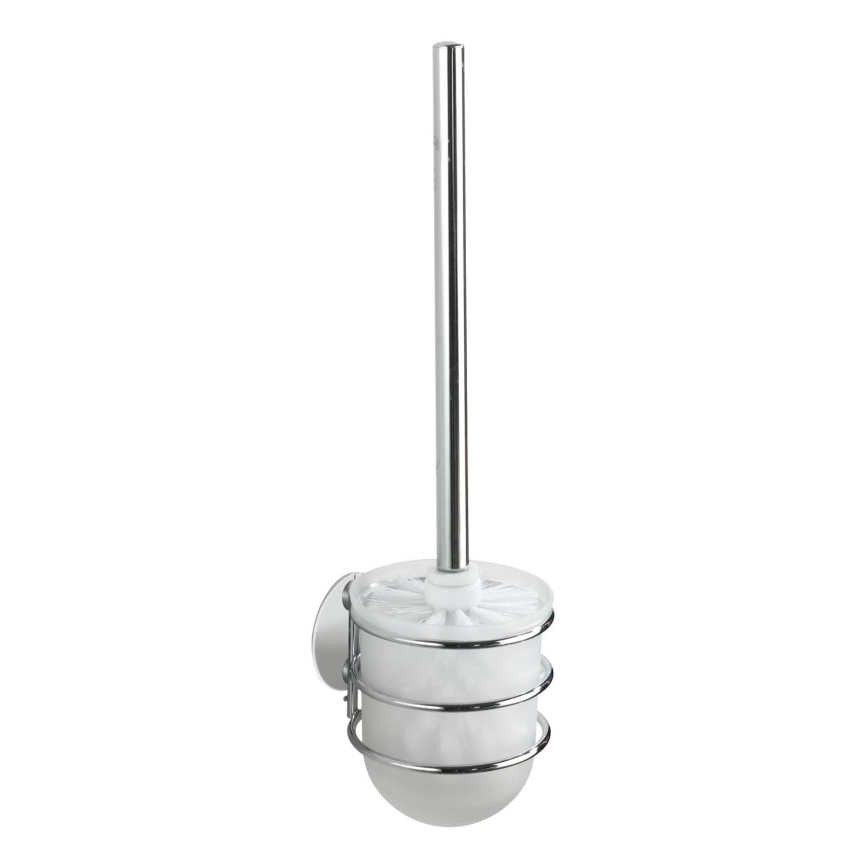 WENKO 18768100 - zestaw WC TURBO-LOC OKRĄGŁY STALOWY 10x37,5 cm połysk. chrom/biały