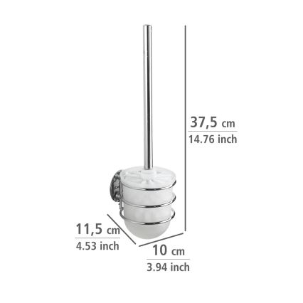 WENKO 18768100 - zestaw WC TURBO-LOC OKRĄGŁY STALOWY 10x37,5 cm połysk. chrom/biały