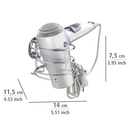WENKO 18770100-Uchwyt na suszarkę TURBO-LOC OKRĄGŁY STAL 14x11,5 cm błyszczący chrom