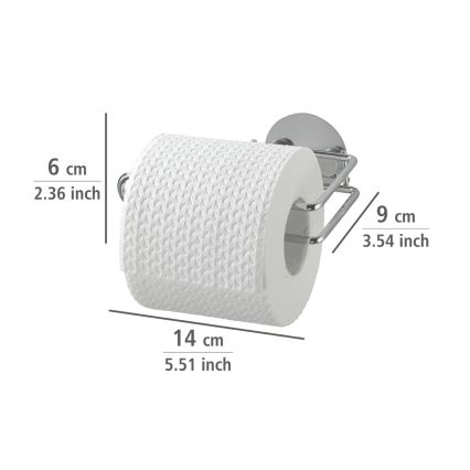 WENKO 18774100-Uchwyt na papier toaletowy TURBO-LOC OKRĄGŁY STAL 14x9 cm chrom