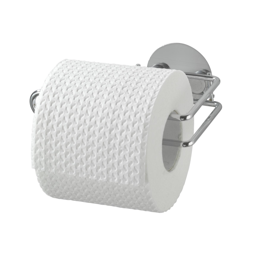 WENKO 18774100-Uchwyt na papier toaletowy TURBO-LOC OKRĄGŁY STAL 14x9 cm chrom