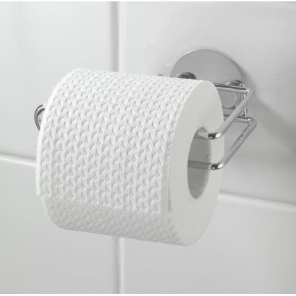WENKO 18774100-Uchwyt na papier toaletowy TURBO-LOC OKRĄGŁY STAL 14x9 cm chrom