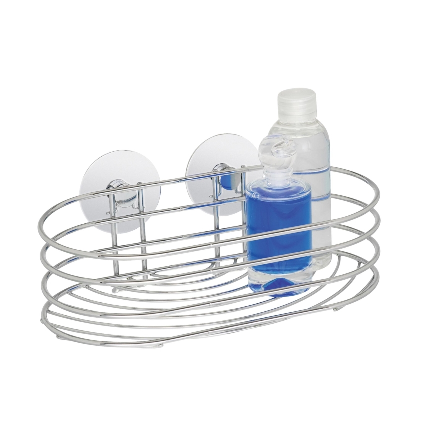 WENKO 18775100 - Półka TURBO-LOC RUND STAL 23,5 x 13,5 cm, chrom błyszczący