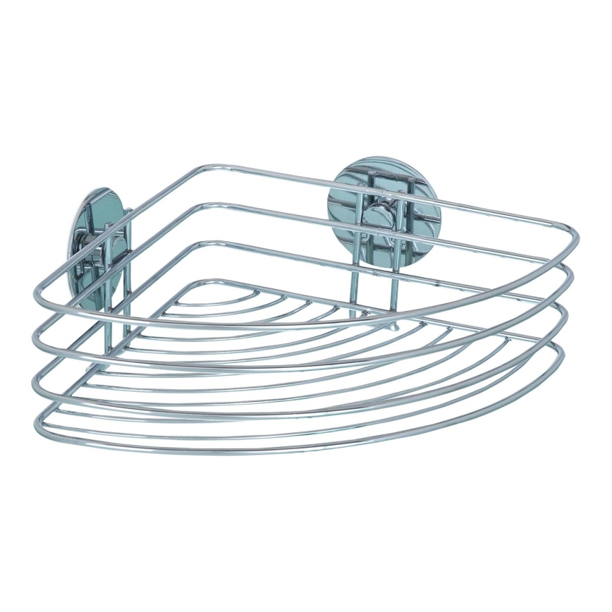 WENKO 18913100-Półka TURBO-LOC OKRĄGŁA STAL 26,5x20 cm chrom błyszczący