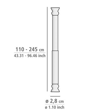 WENKO 19206100 - Drążek prysznicowy FLEX 110 cm biały