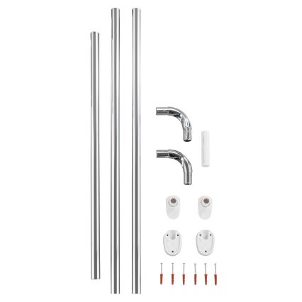 WENKO 19218100 - Drążek UNIVERSAL 2,5x2,5 cm chrom/biały