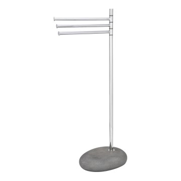 WENKO 19493100 - Stojak na ręczniki PEBBLE STONE 38x84 cm chrom błyszczący/szary