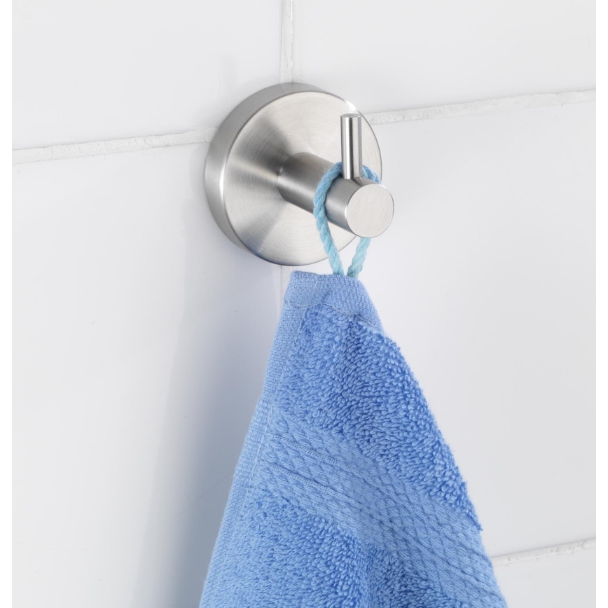 WENKO 19621100 - Haczyk BOSIO MATT 5,5x5,5 cm stal nierdzewna/srebrny