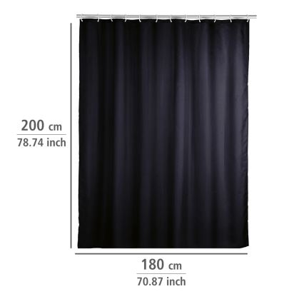 WENKO 20043100 - Zasłona prysznicowa 180x200 cm czarna