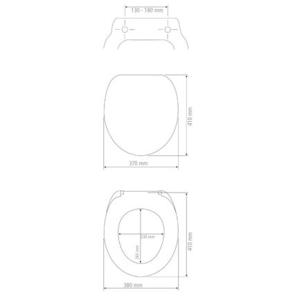 WENKO 20077100-WC deska sedesowa PRIMA 37x41 cm czarna/srebrna
