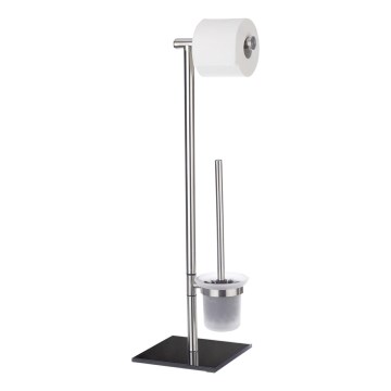 WENKO 20391100 - Szczotka do WC LIMA 23,5x69 cm stal nierdzewna/satynowa/czarna