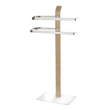 WENKO 20396100 - Stojak na ręczniki SAMONA 40,5x79,5 cm błyszczący chrom/brązowy