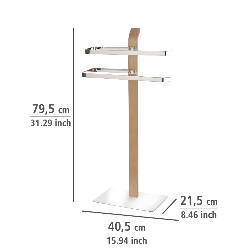 WENKO 20396100 - Stojak na ręczniki SAMONA 40,5x79,5 cm błyszczący chrom/brązowy