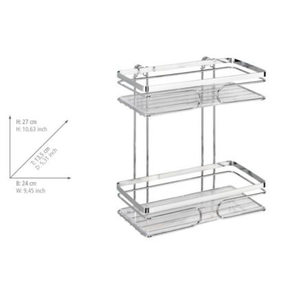WENKO 20410100-Półka PREMIUM ze stali nierdzewnej 24 x 27 cm, srebrna