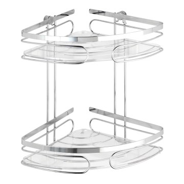 WENKO 20412100-Półka narożna PREMIUM STAL NIERDZEWNA 26,5x27,5 cm nierdzewna/srebrna