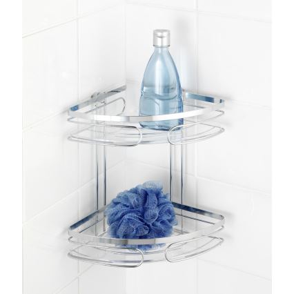 WENKO 20412100-Półka narożna PREMIUM STAL NIERDZEWNA 26,5x27,5 cm nierdzewna/srebrna