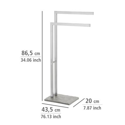 WENKO 20603100 - Stojak na ręczniki GRANIT 43,5x86,5 cm stal nierdzewna/satynowy/szary