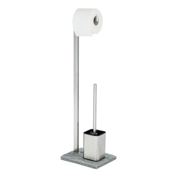 WENKO 20604100 - Szczotka do WC GRANIT 23x73,5 cm stal nierdzewna/satyna/szary