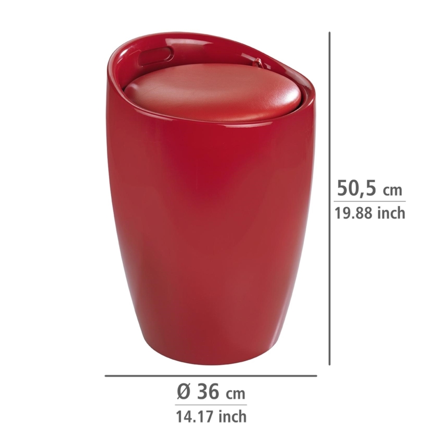 WENKO 20624100 - Stołek CANDY 36x50,5 cm czerwony/czarny